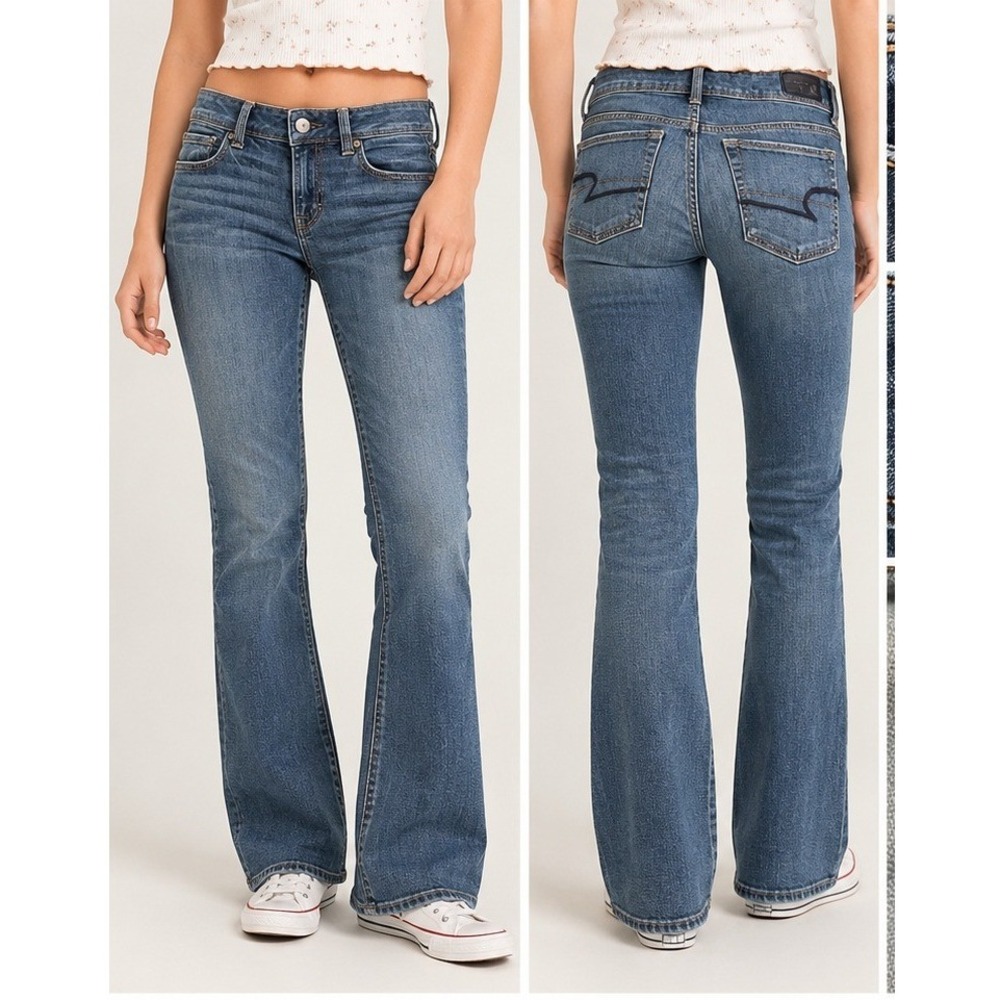 American Eagle Kick Boot Jeans Women 4 Regular Super Stretch Dark Wash Flare